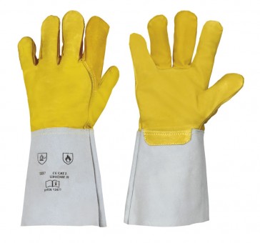 RL 1157 • Nappaleder-Handschuh • gelb • 35 cm •
Spaltlederstulpe • UVE 10 Paar • CE CAT 2


 
