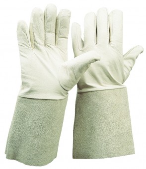 RL 1159 • Schaf-Nappaleder-Handschuh mit
Rindspaltleder-Stulpe • Länge 35 cm • CE CAT 2


 