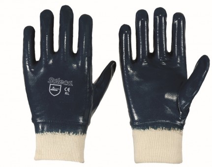 RL 101353 • Soleco® • Nitril-Handschuh • blau •
Strickbund • vollbeschichtet • CE CAT 2


 