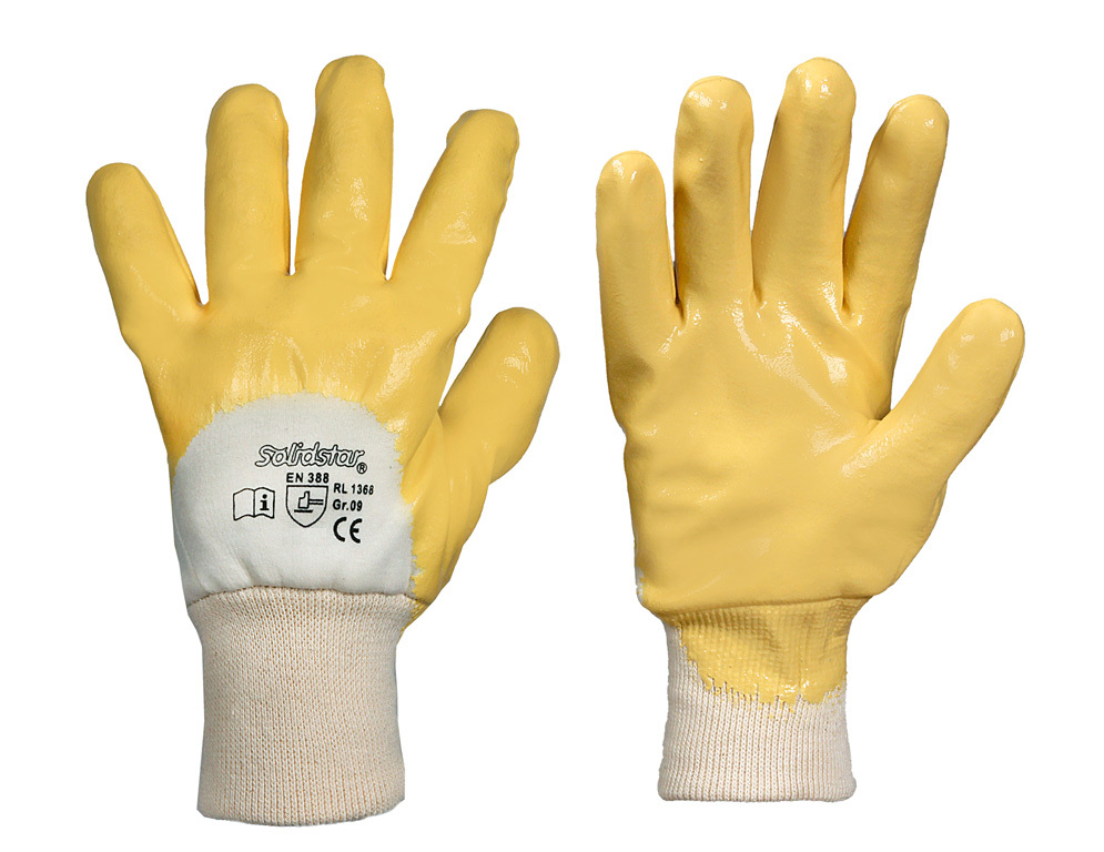 RL 1368 • Solidstar® • Nitril-Winterhandschuh • gelb • Strickbund •  Polarfleece-Futter • CE CAT 2 | online kaufen | Richard Leipold  Arbeitsschutz
